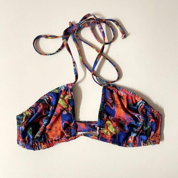 Gonza Revolve Colorful Marble Swirl Mesh Swim Top NWOT Size S - Picture 1 of 5